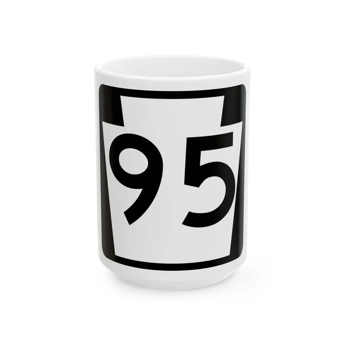 PA-95 (Pennsylvania) (Road Sign) White Coffee Mug 15oz - Go Mug Yourself