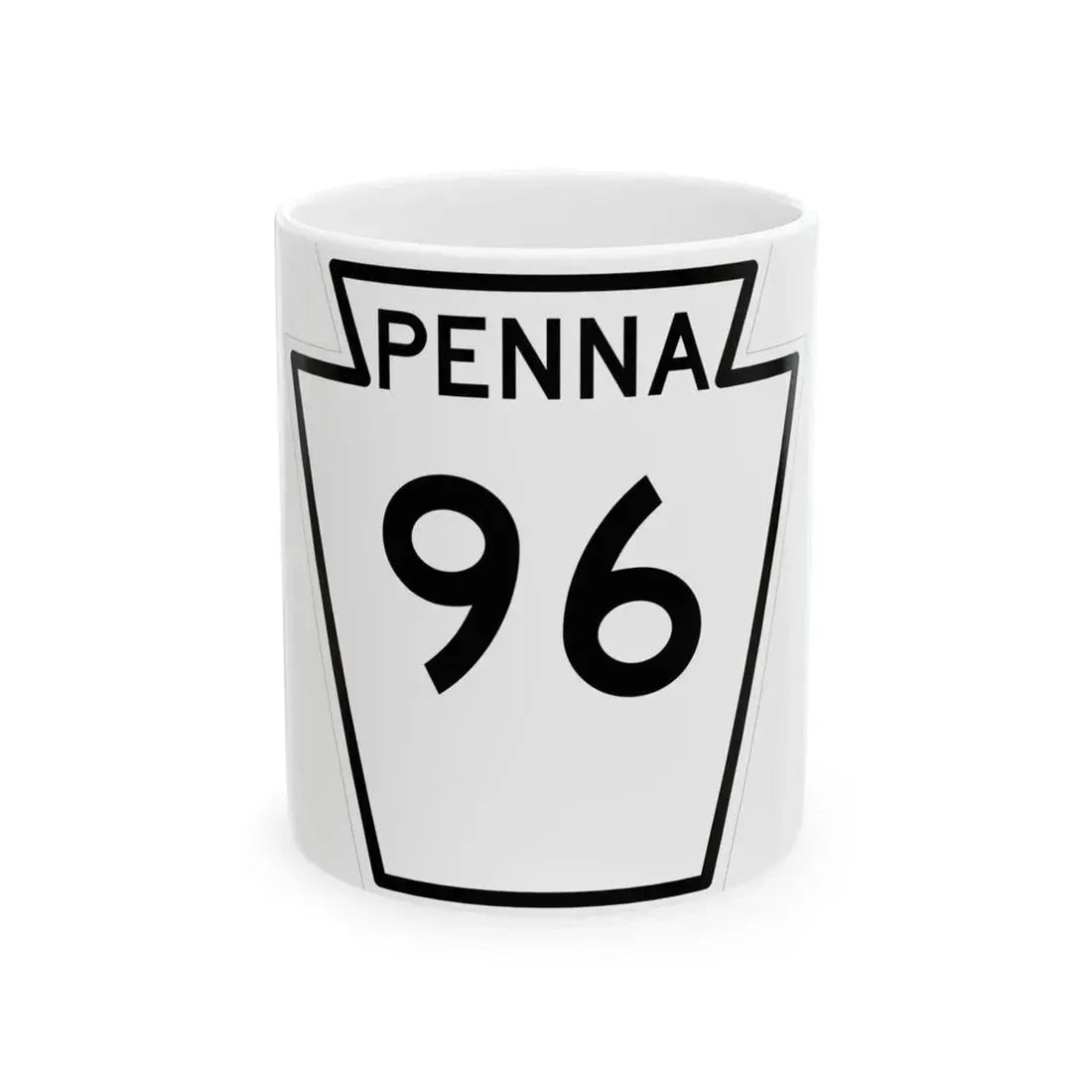 PA-96 1948 (Pennsylvania) (Road Sign) White Coffee Mug 11oz - Go Mug Yourself