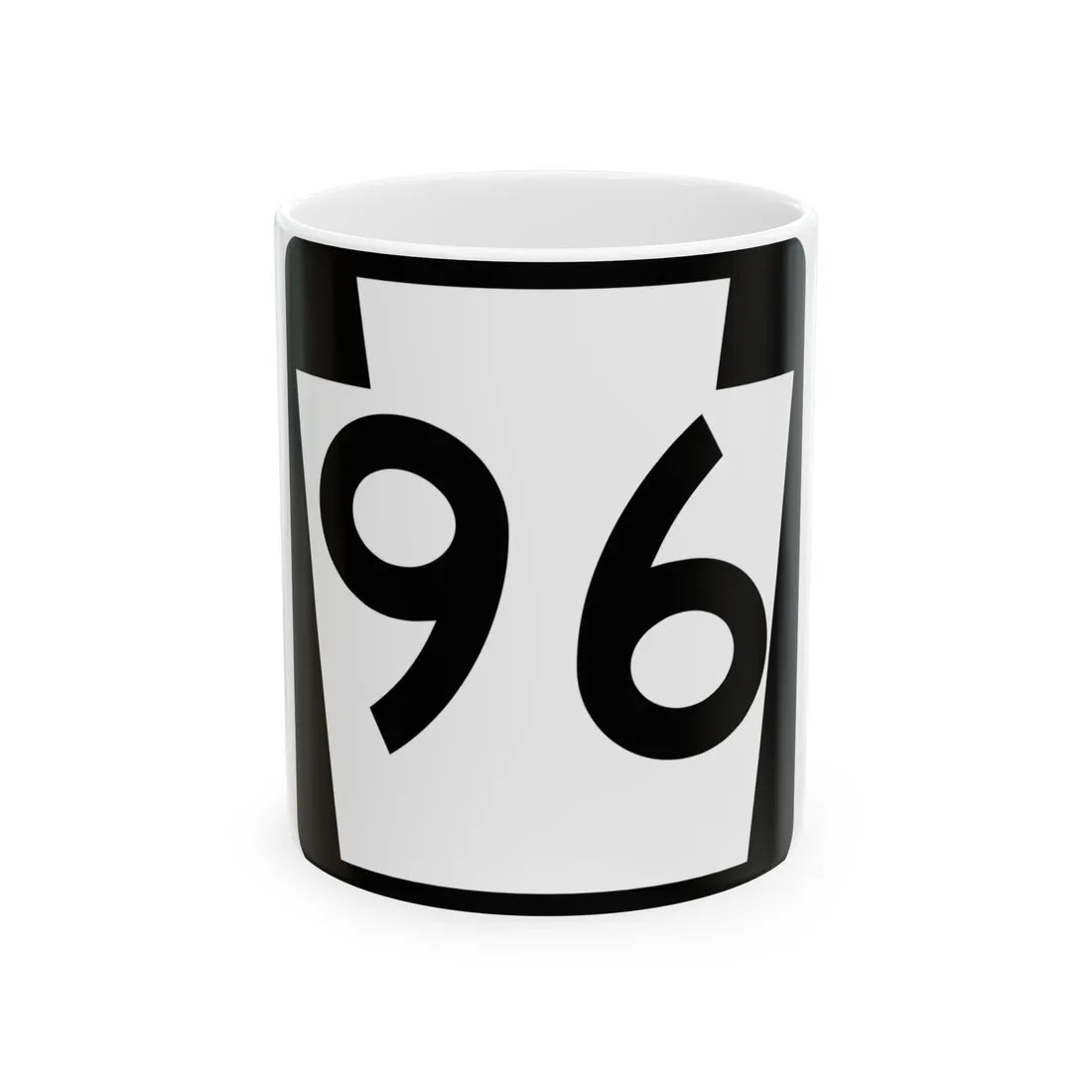 PA-96 (Pennsylvania) (Road Sign) White Coffee Mug 11oz - Go Mug Yourself
