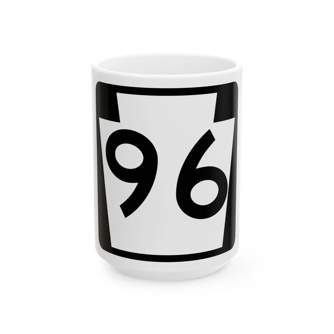 PA-96 (Pennsylvania) (Road Sign) White Coffee Mug 15oz - Go Mug Yourself