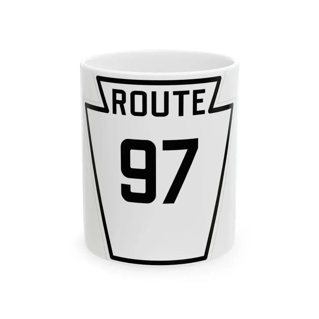 PA-97 1926 (Pennsylvania) (Road Sign) White Coffee Mug 11oz - Go Mug Yourself