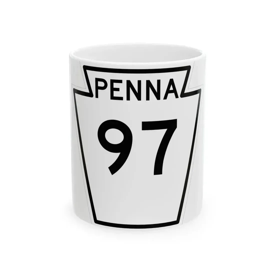 PA-97 1948 (Pennsylvania) (Road Sign) White Coffee Mug 11oz - Go Mug Yourself