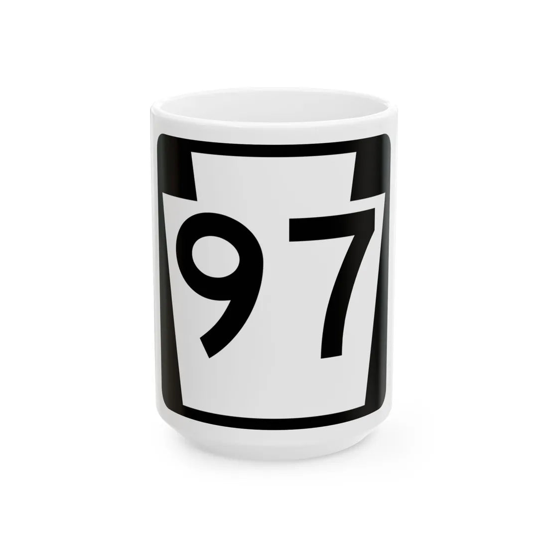 PA-97 (Pennsylvania) (Road Sign) White Coffee Mug 15oz - Go Mug Yourself