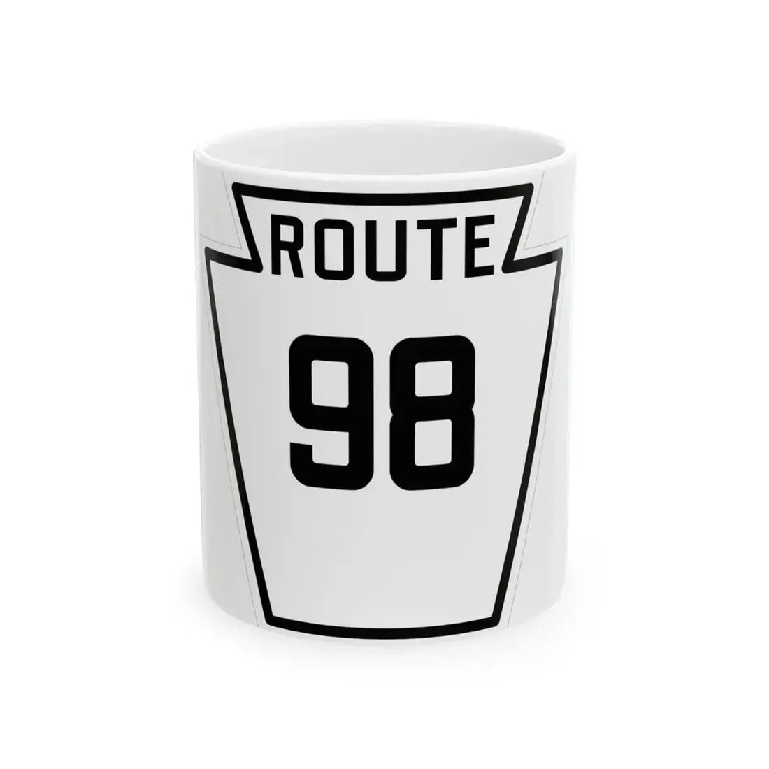 PA-98 1926 (Pennsylvania) (Road Sign) White Coffee Mug 11oz - Go Mug Yourself