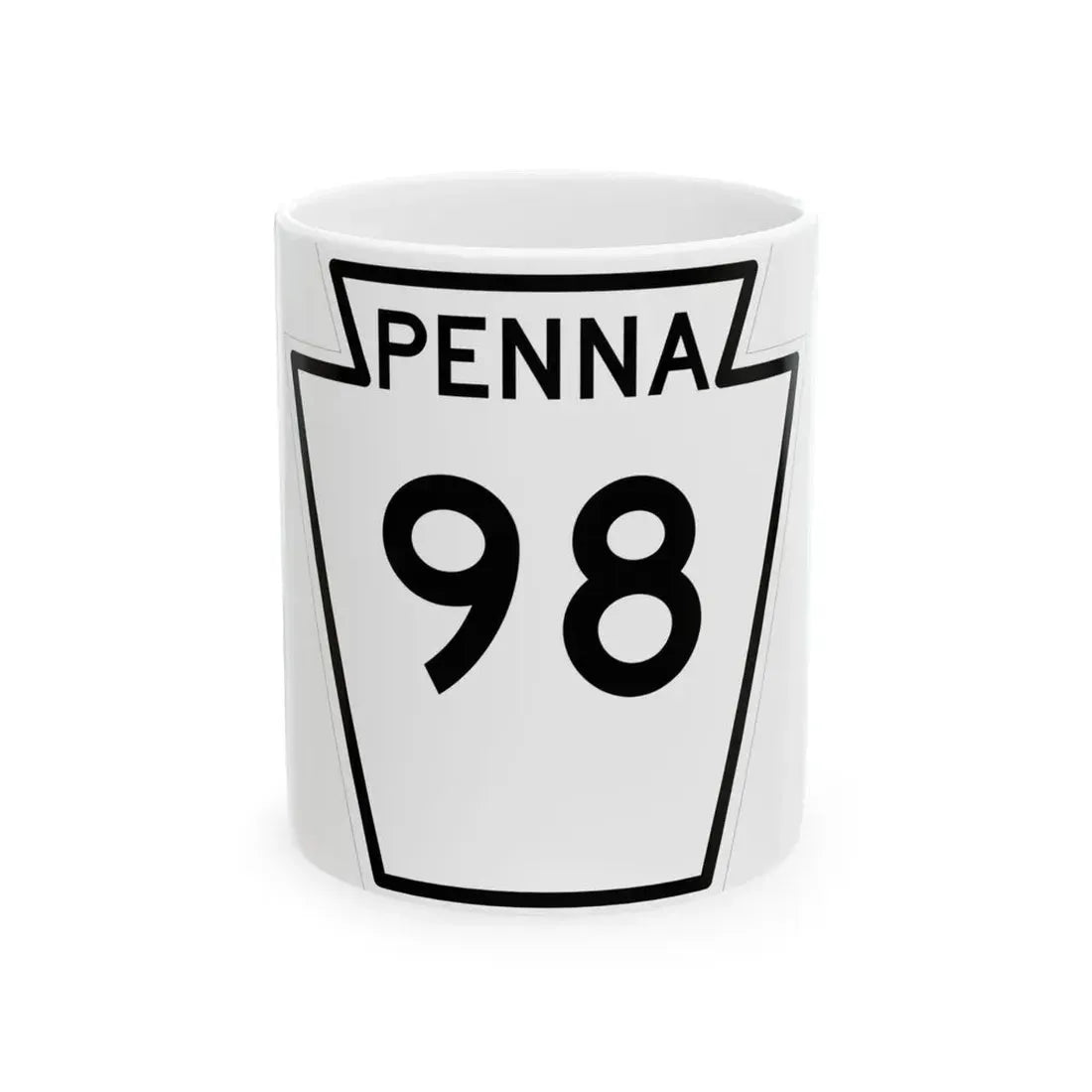PA-98 1948 (Pennsylvania) (Road Sign) White Coffee Mug 11oz - Go Mug Yourself