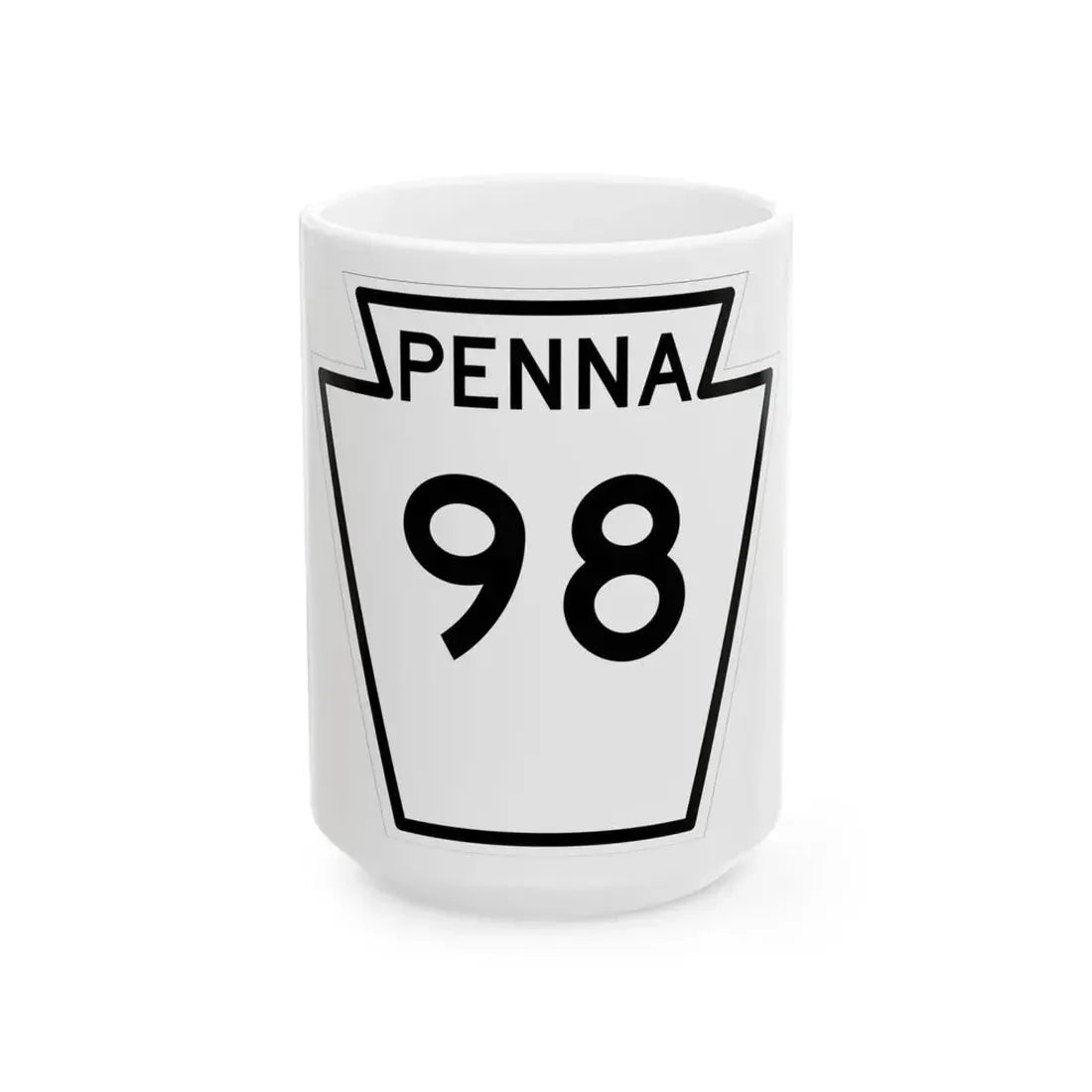 PA-98 1948 (Pennsylvania) (Road Sign) White Coffee Mug 15oz - Go Mug Yourself