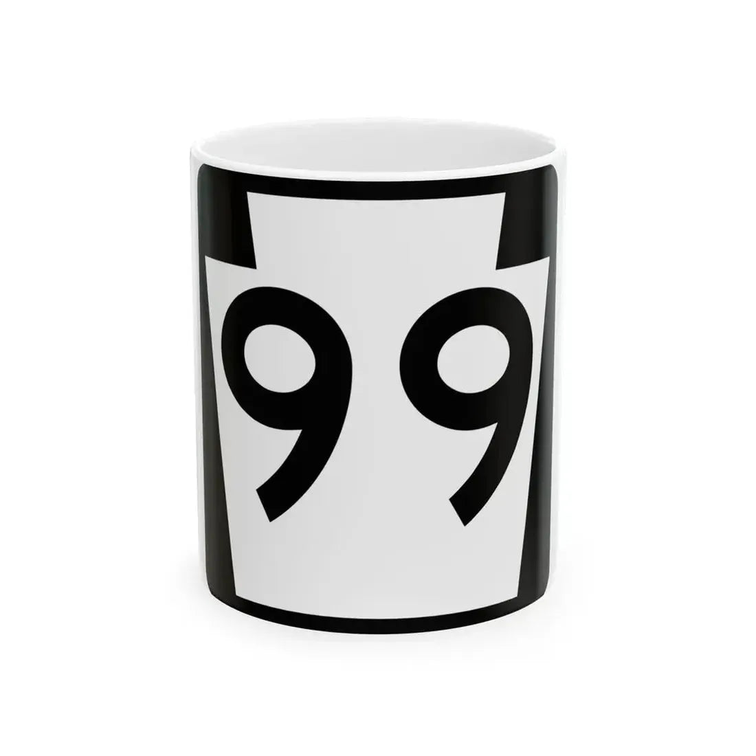 PA-99 (Pennsylvania) (Road Sign) White Coffee Mug 11oz - Go Mug Yourself