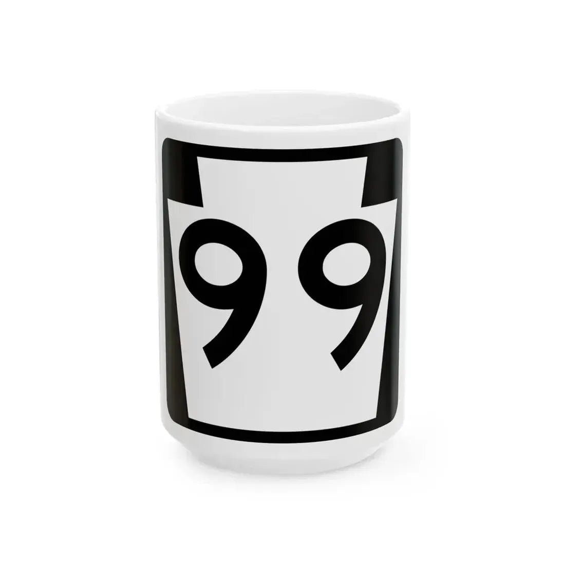 PA-99 (Pennsylvania) (Road Sign) White Coffee Mug 15oz - Go Mug Yourself