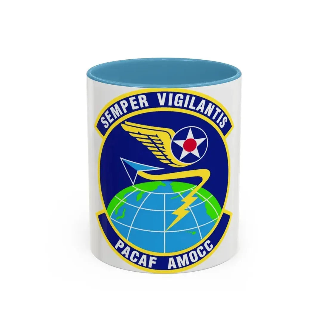 PACAF Air Mobility Operations Control Center (U.S. Air Force) Accent Coffee Mug 11oz Light Blue - Go Mug Yourself