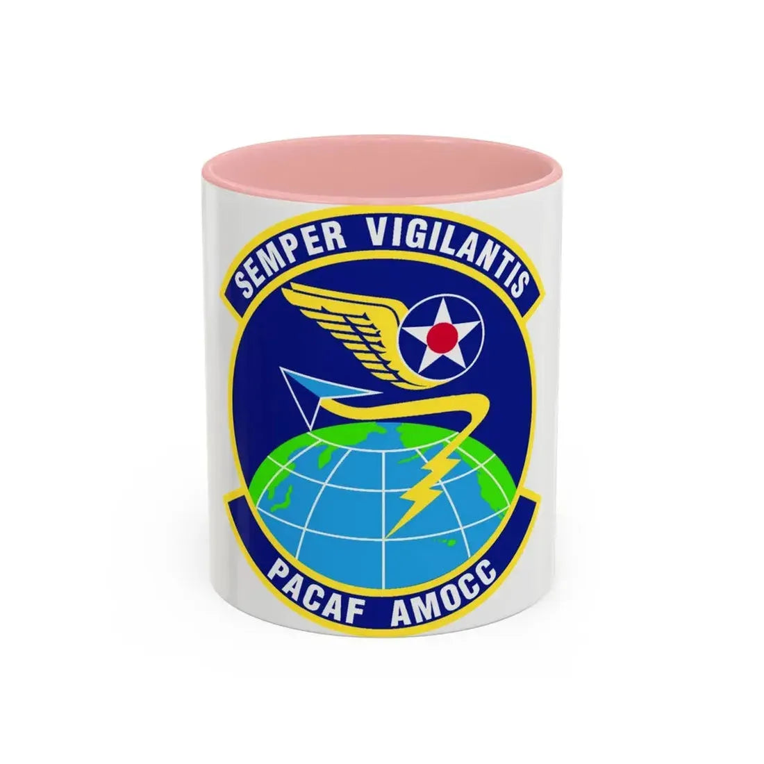 PACAF Air Mobility Operations Control Center (U.S. Air Force) Accent Coffee Mug 11oz Pink - Go Mug Yourself