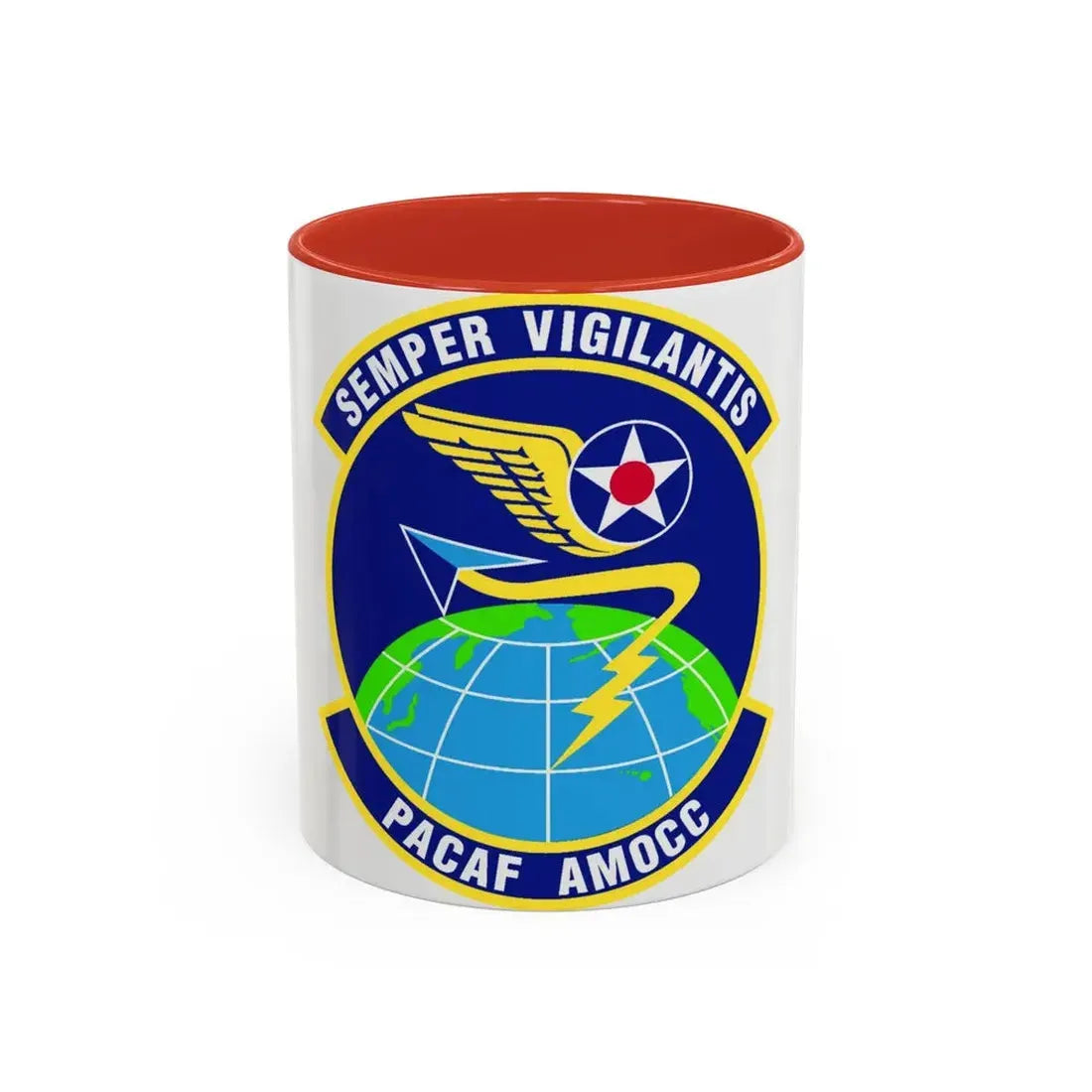 PACAF Air Mobility Operations Control Center (U.S. Air Force) Accent Coffee Mug 11oz Red - Go Mug Yourself