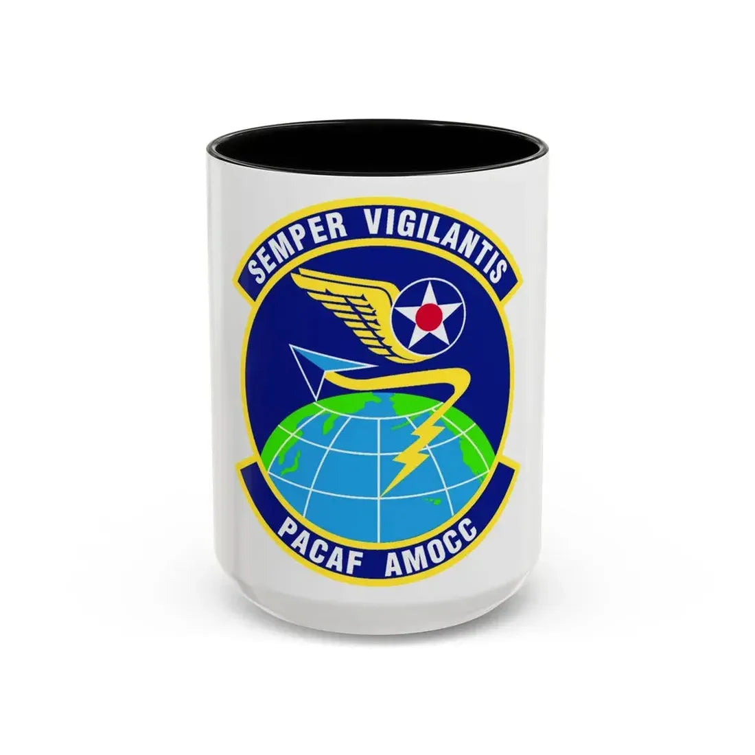 PACAF Air Mobility Operations Control Center (U.S. Air Force) Accent Coffee Mug 15oz Black - Go Mug Yourself