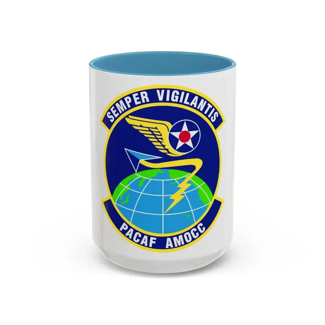 PACAF Air Mobility Operations Control Center (U.S. Air Force) Accent Coffee Mug 15oz Light Blue - Go Mug Yourself