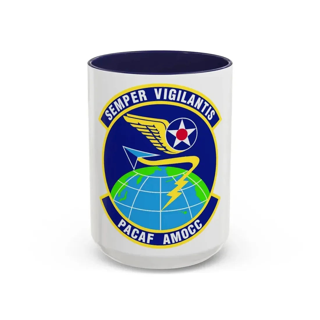 PACAF Air Mobility Operations Control Center (U.S. Air Force) Accent Coffee Mug 15oz Navy - Go Mug Yourself