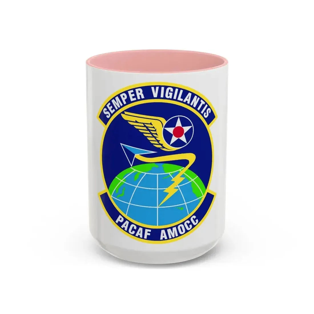 PACAF Air Mobility Operations Control Center (U.S. Air Force) Accent Coffee Mug 15oz Pink - Go Mug Yourself