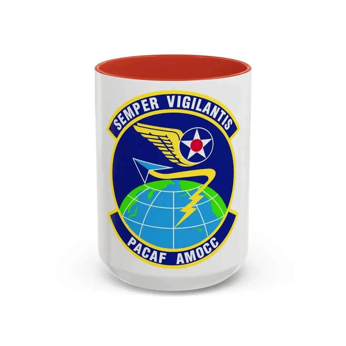 PACAF Air Mobility Operations Control Center (U.S. Air Force) Accent Coffee Mug 15oz Red - Go Mug Yourself