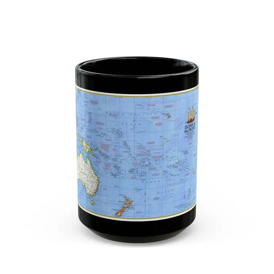 Pacific - Islands of the (1974) (Map) Black Coffee Mug 15oz - Go Mug Yourself