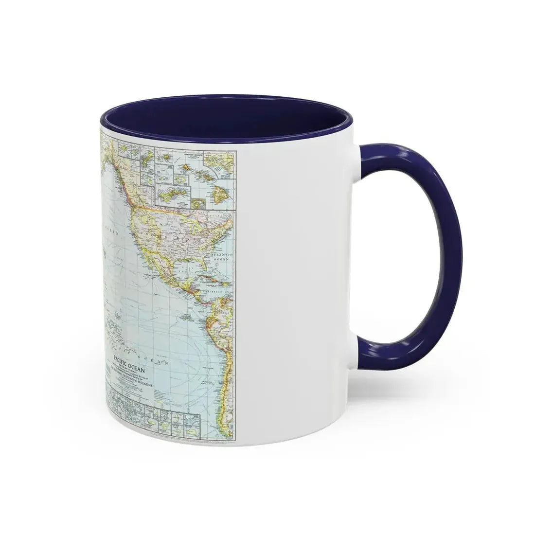 Pacific Ocean and the Bay of Bengal (1943) (Map) Accent Coffee Mug - Go Mug Yourself