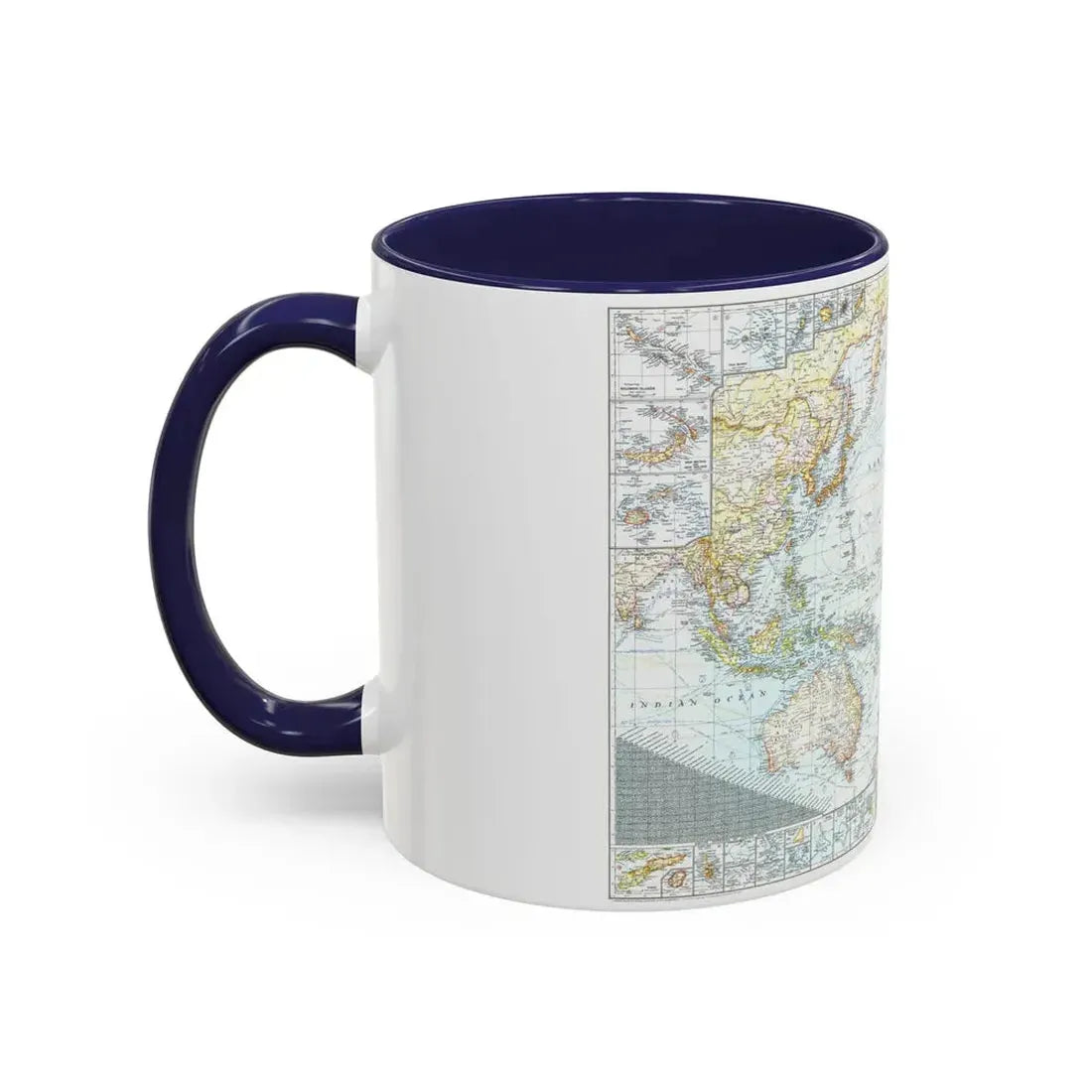 Pacific Ocean and the Bay of Bengal (1943) (Map) Accent Coffee Mug - Go Mug Yourself