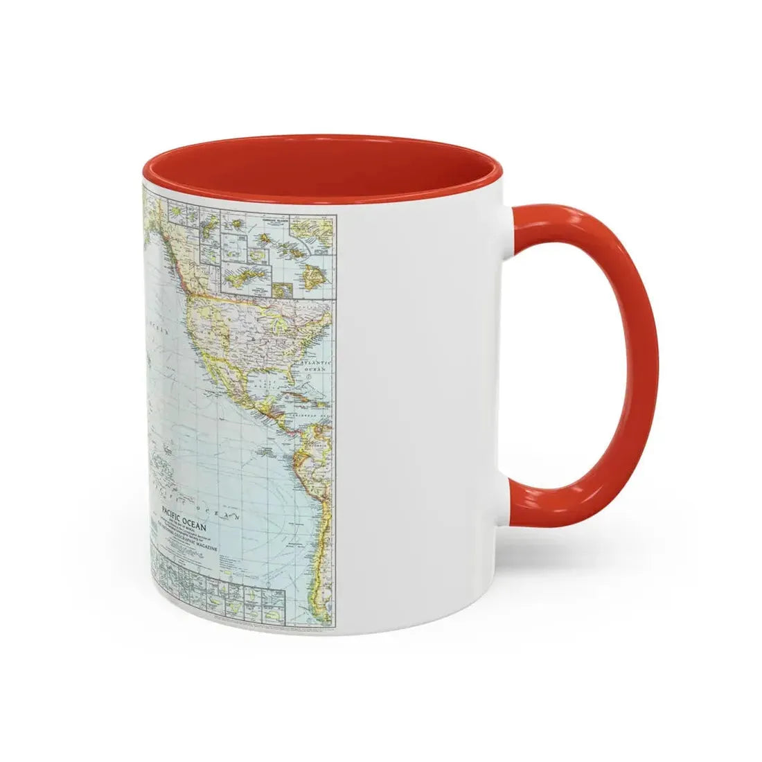 Pacific Ocean and the Bay of Bengal (1943) (Map) Accent Coffee Mug - Go Mug Yourself
