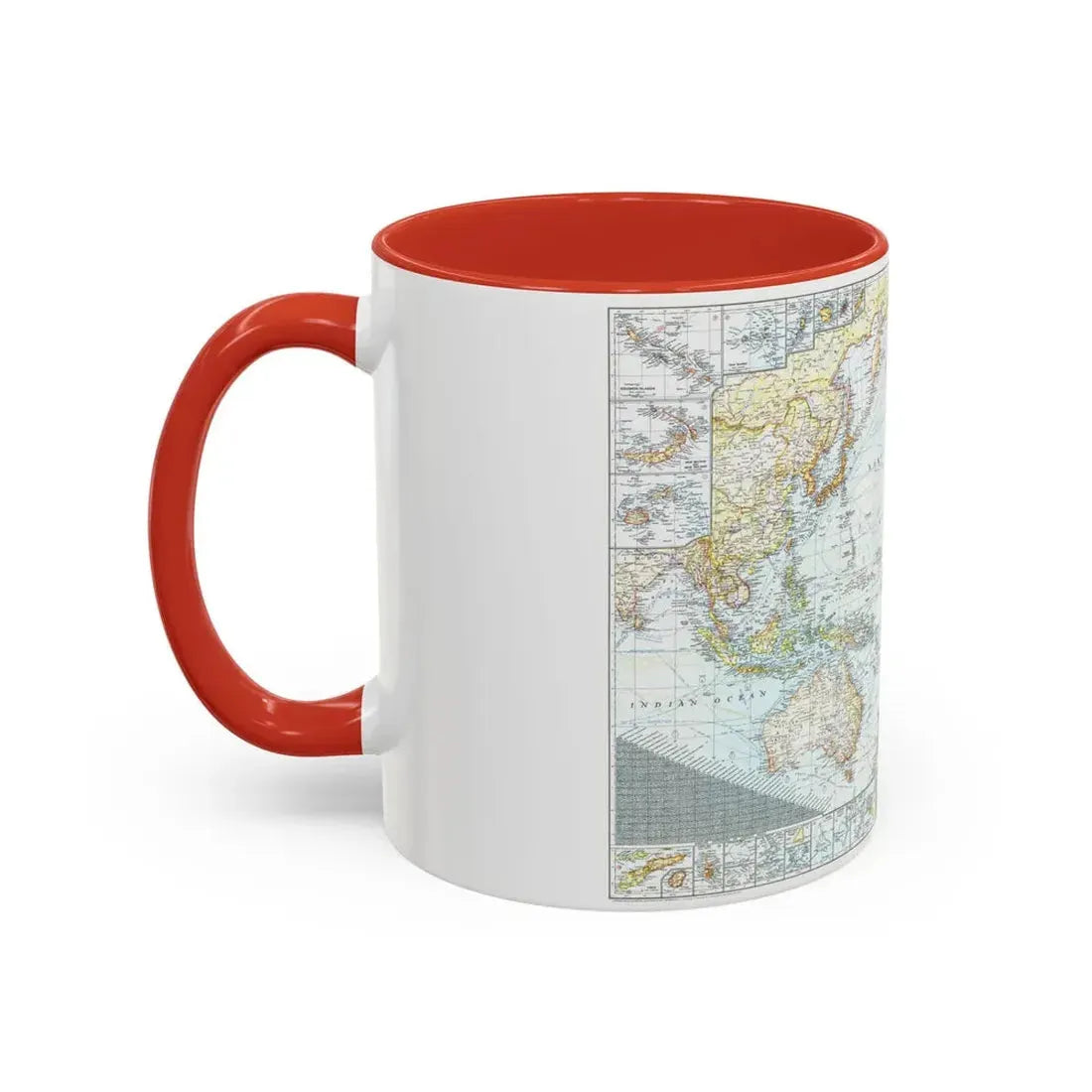 Pacific Ocean and the Bay of Bengal (1943) (Map) Accent Coffee Mug - Go Mug Yourself