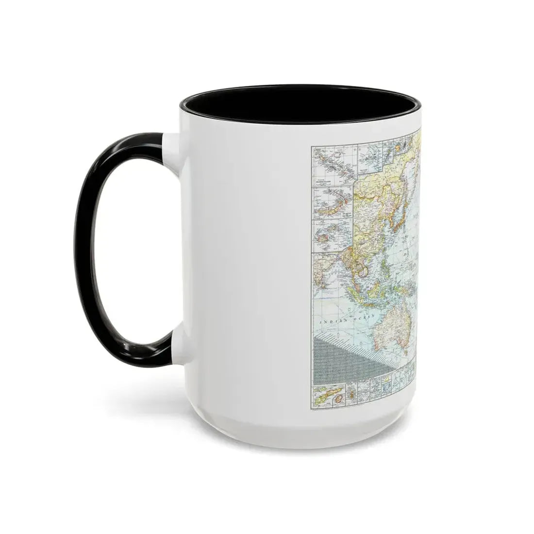 Pacific Ocean and the Bay of Bengal (1943) (Map) Accent Coffee Mug - Go Mug Yourself