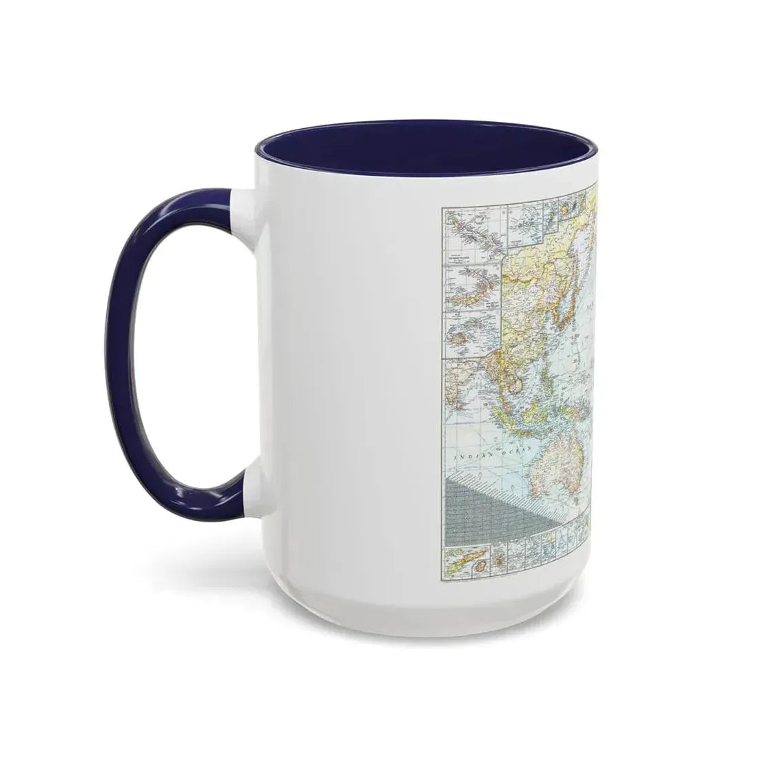 Pacific Ocean and the Bay of Bengal (1943) (Map) Accent Coffee Mug - Go Mug Yourself