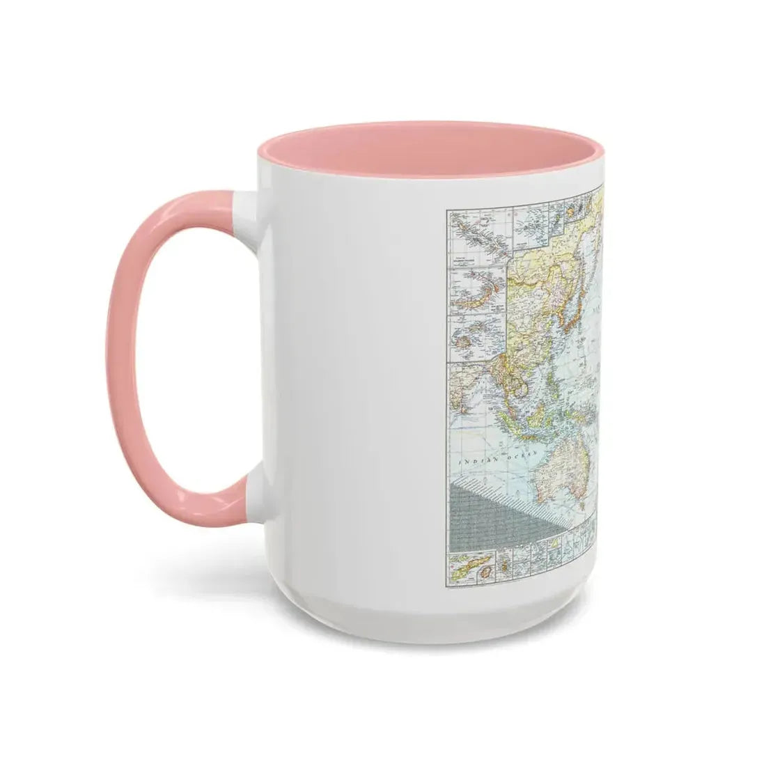 Pacific Ocean and the Bay of Bengal (1943) (Map) Accent Coffee Mug - Go Mug Yourself