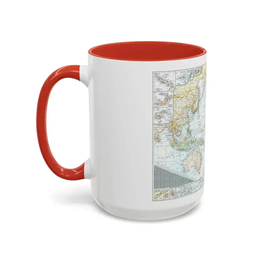 Pacific Ocean and the Bay of Bengal (1943) (Map) Accent Coffee Mug - Go Mug Yourself
