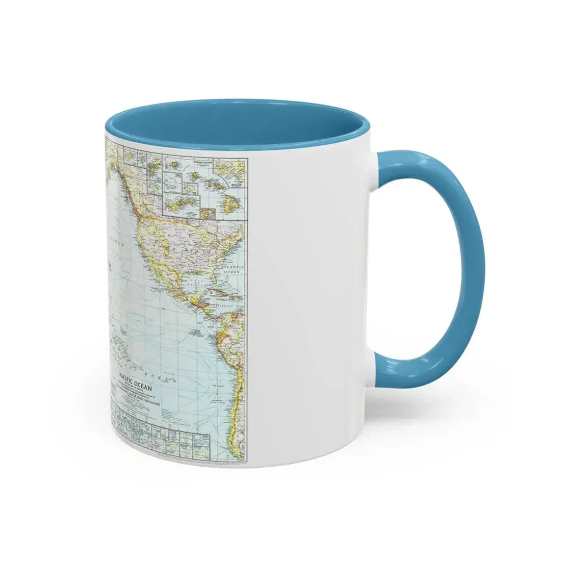 Pacific Ocean and the Bay of Bengal (1943) (Map) Accent Coffee Mug - Go Mug Yourself