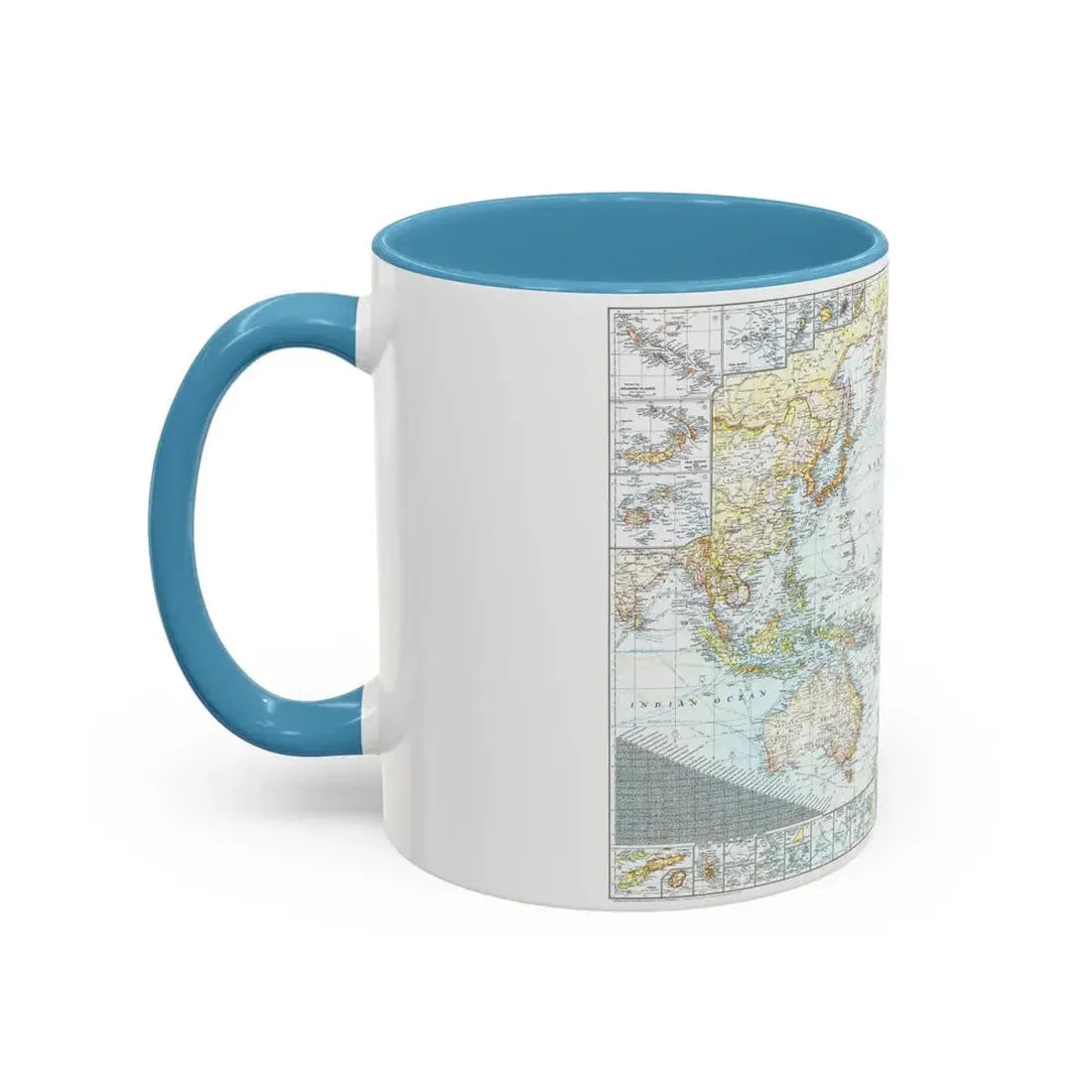 Pacific Ocean and the Bay of Bengal (1943) (Map) Accent Coffee Mug - Go Mug Yourself