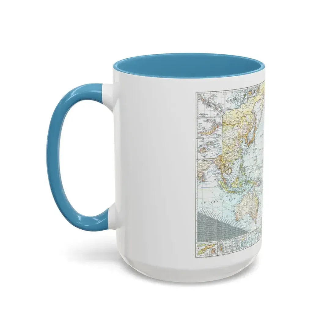 Pacific Ocean and the Bay of Bengal (1943) (Map) Accent Coffee Mug - Go Mug Yourself