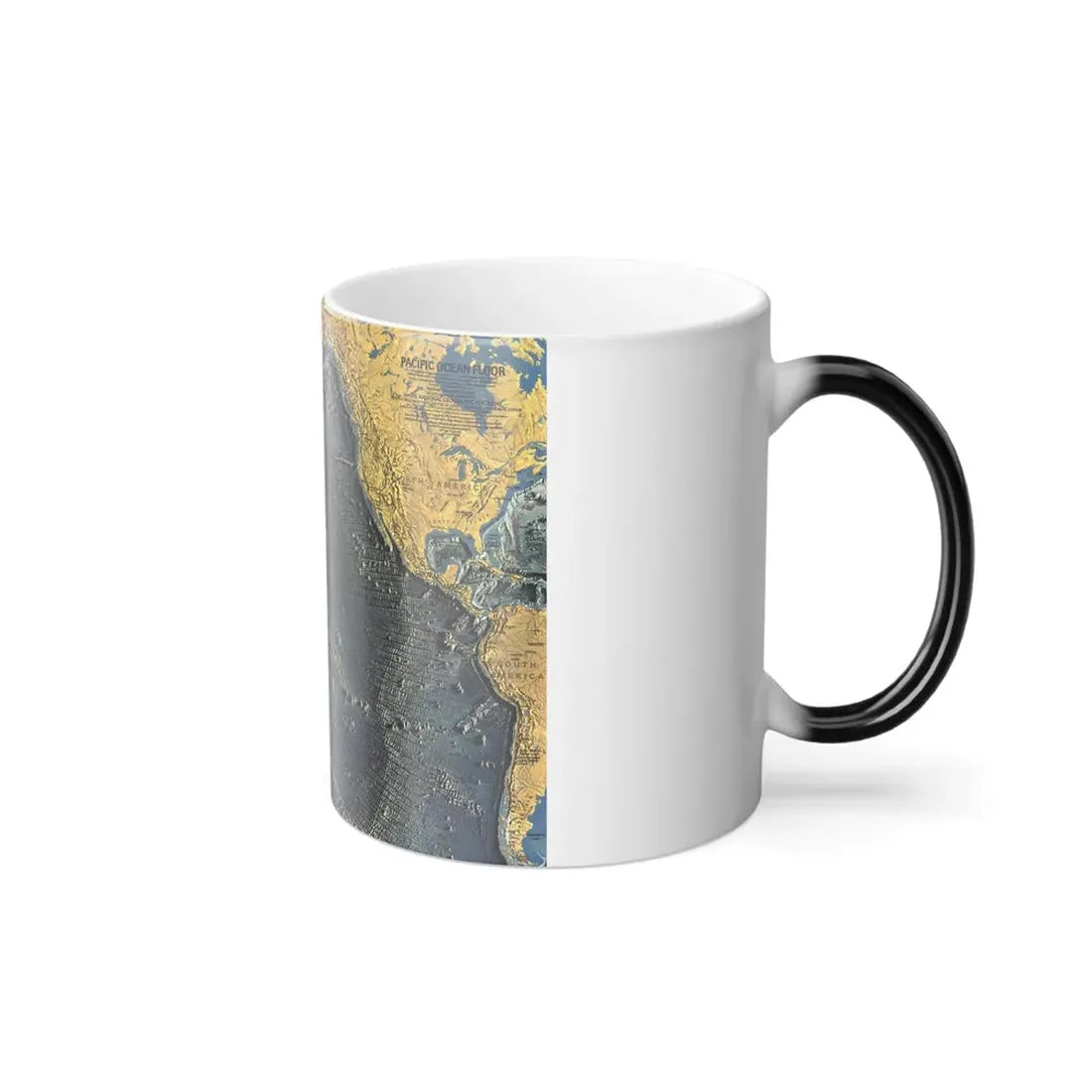 Pacific Ocean Floor (1969) (Map) Color Changing Mug 11oz - Go Mug Yourself