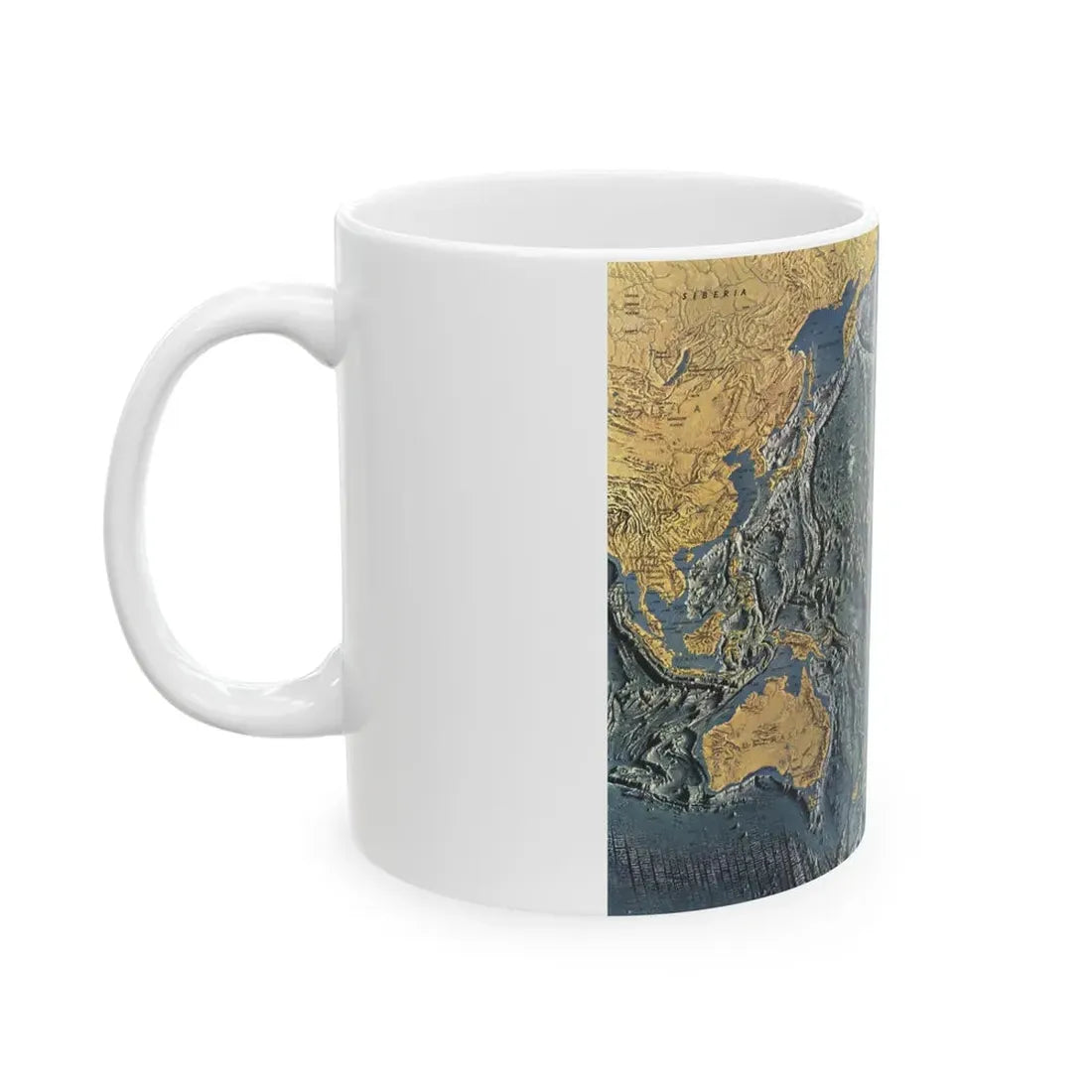Pacific Ocean Floor (1969) (Map) White Coffee Mug - Go Mug Yourself