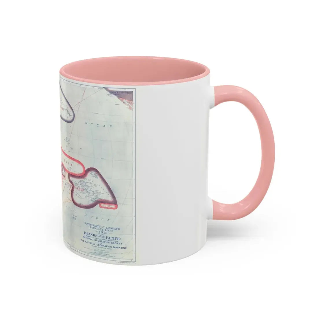 Pacific - Sovereignty and Mandate Boundary Lines (1921) (Map) Accent Coffee Mug - Go Mug Yourself
