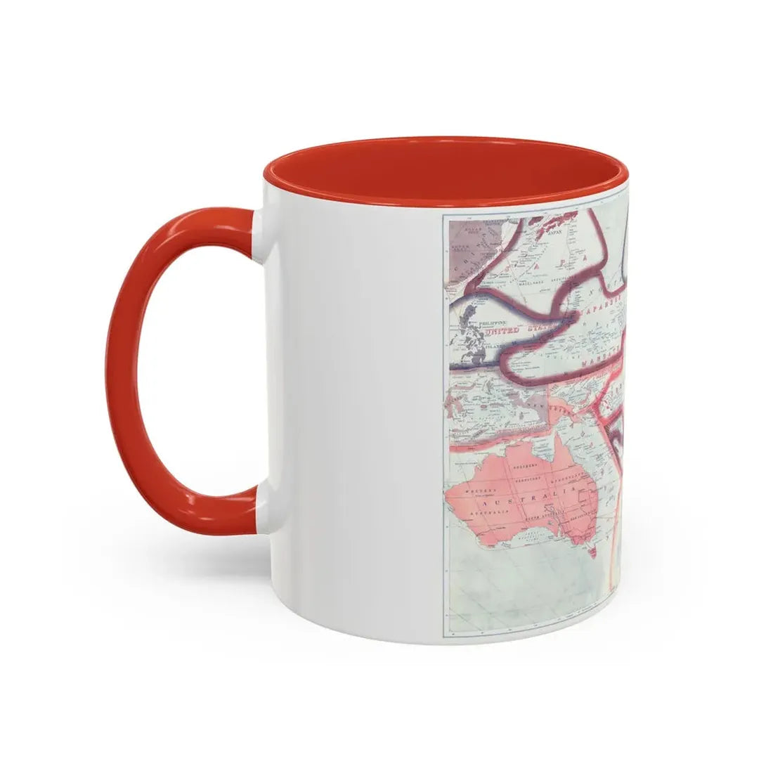 Pacific - Sovereignty and Mandate Boundary Lines (1921) (Map) Accent Coffee Mug - Go Mug Yourself