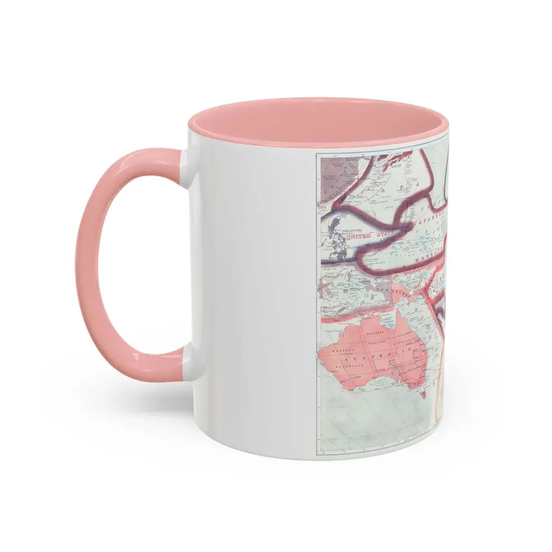 Pacific - Sovereignty and Mandate Boundary Lines (1921) (Map) Accent Coffee Mug - Go Mug Yourself