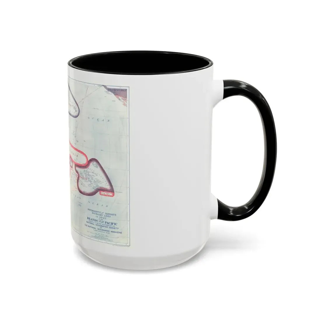 Pacific - Sovereignty and Mandate Boundary Lines (1921) (Map) Accent Coffee Mug - Go Mug Yourself