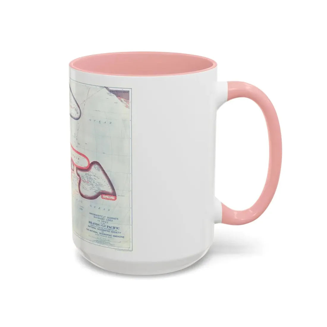 Pacific - Sovereignty and Mandate Boundary Lines (1921) (Map) Accent Coffee Mug - Go Mug Yourself