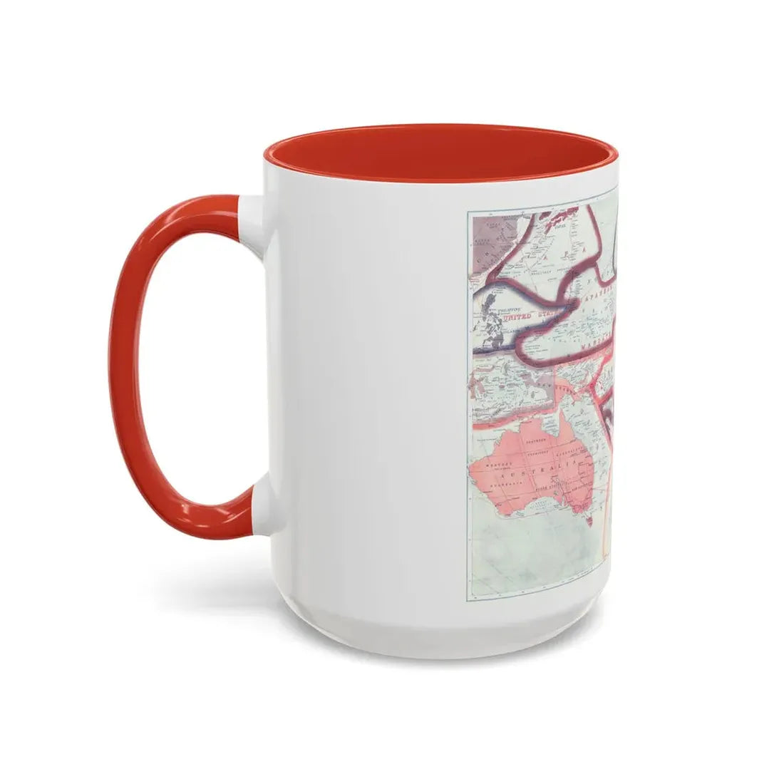 Pacific - Sovereignty and Mandate Boundary Lines (1921) (Map) Accent Coffee Mug - Go Mug Yourself