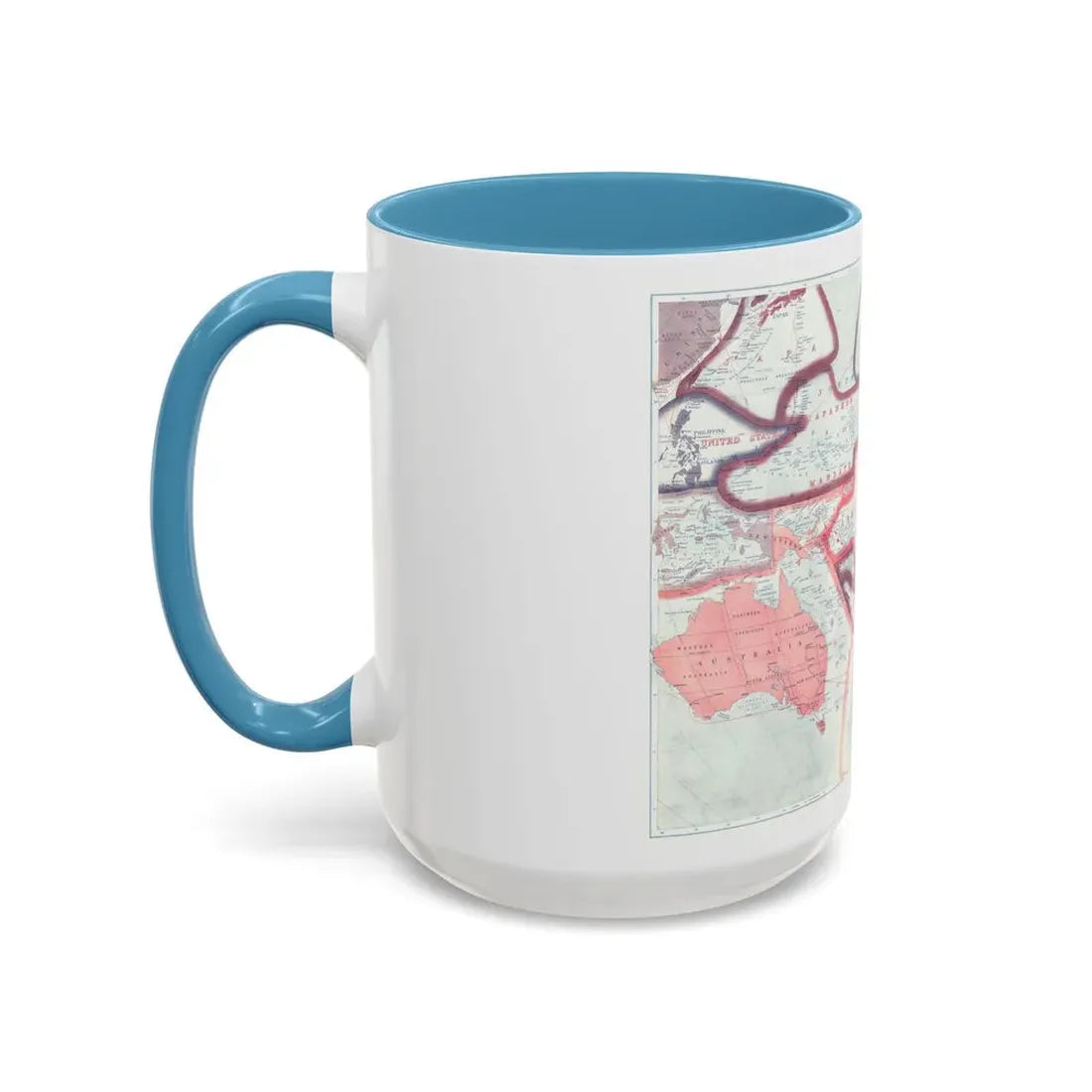 Pacific - Sovereignty and Mandate Boundary Lines (1921) (Map) Accent Coffee Mug - Go Mug Yourself
