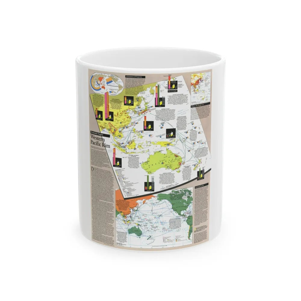 Pacific - Western Rim (1989) (Map) White Coffee Mug-11oz-Go Mug Yourself