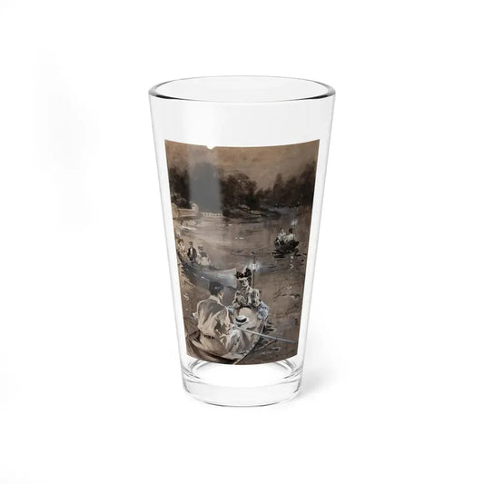 Paddling in the Moonlight (Magazine Illustration) Pint Glass 16oz 16oz - Go Mug Yourself