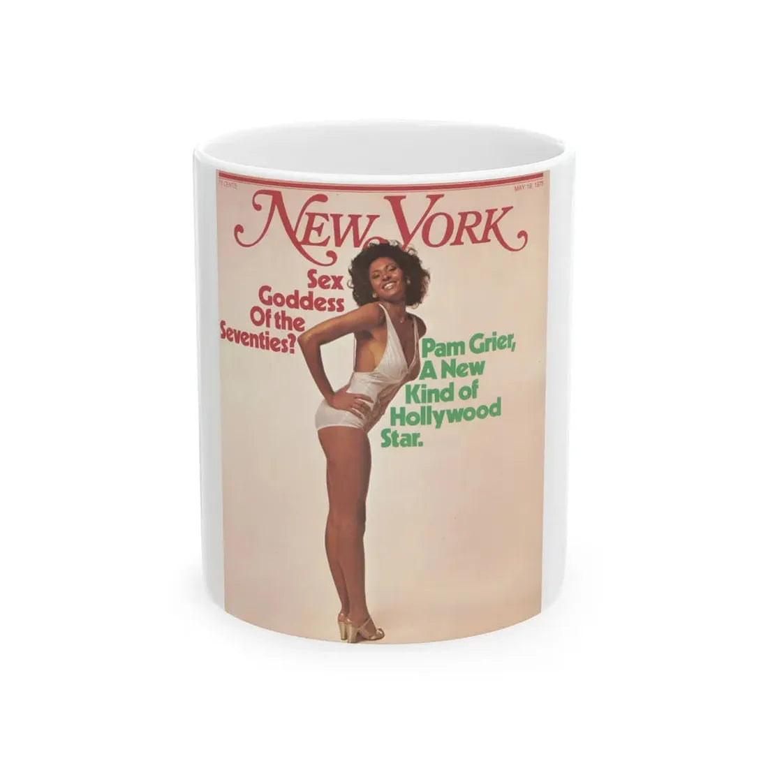 Pam Grier #06 (Vintage Female Icon) White Coffee Mug 11oz - Go Mug Yourself