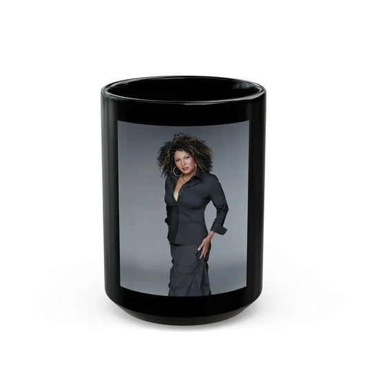 Pam Grier #07 (Vintage Female Icon) Black Coffee Mug 15oz - Go Mug Yourself