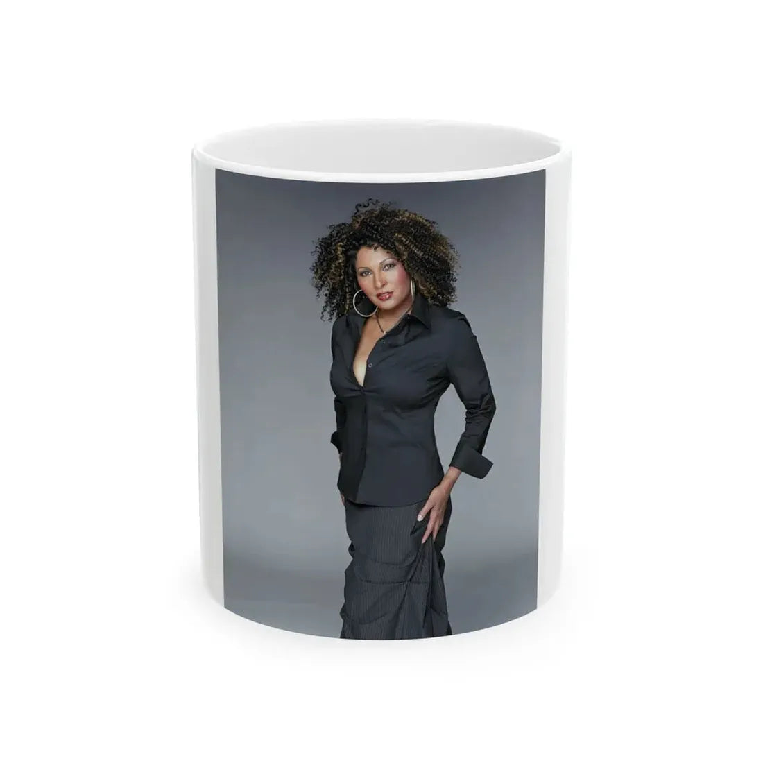 Pam Grier #07 (Vintage Female Icon) White Coffee Mug 11oz - Go Mug Yourself