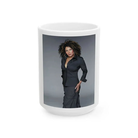 Pam Grier #07 (Vintage Female Icon) White Coffee Mug 15oz - Go Mug Yourself
