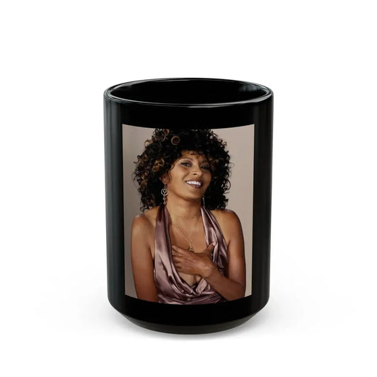 Pam Grier #10 (Vintage Female Icon) Black Coffee Mug 15oz - Go Mug Yourself