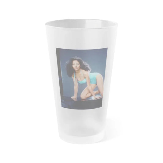 Pam Grier #211 (Vintage Female Icon) Frosted Pint Glass 16oz 16oz Frosted - Go Mug Yourself