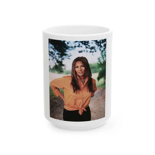 Pam Grier #24 (Vintage Female Icon) White Coffee Mug 15oz - Go Mug Yourself